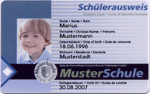 Beispiel für einen Schülerausweis aus einer PVC Plastikkarte