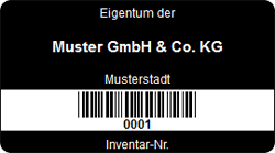 Inventaretiketten mit Barcode